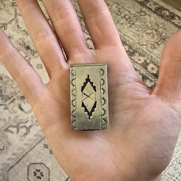 Other - Silver Geometric Pattern Money Clip